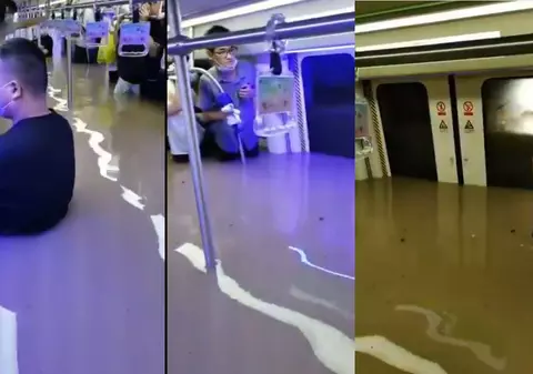 Pasagerii unui metrou din China, surprinşi de inundaţii. „Apa mi-a ajuns la piept”