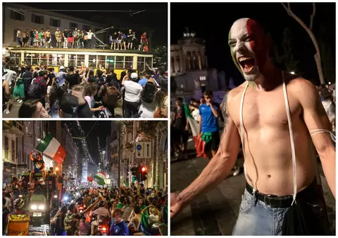 Bucurie de nedescris pe străzile Italiei, după victoria din finala Euro 2020. Imagini memorabile cu fanii italieni