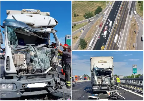 Șofer român de TIR, mort în cabină, strivit de camionul din fața lui, în care a intrat cu viteză, în Italia