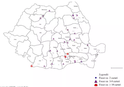 Câte cazuri de infectare cu tulpina Delta sunt confirmate în România. Harta focarelor din țară