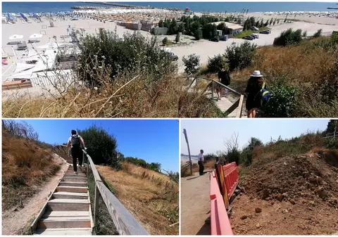 „Promenade des Anglais” de Constanța: mizerie, buruieni și coborâre spre plajă pe o scară nesigură de lemn