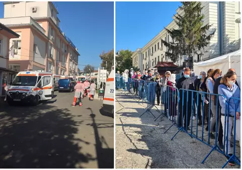 Coadă de ambulanțe la Spitalul de Boli Infecțioase din Iași. Manager spital: „Suntem în cel mai sumbru scenariu"