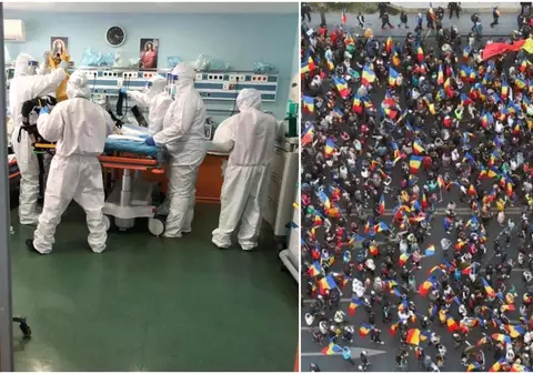 Mesajul RO Vaccinare din timpul protestelor: „Un român a murit la fiecare 8 minute în ultimele 24 de ore, de COVID”