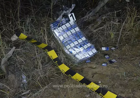 Țigări de contrabandă trecute cu drona din Ucraina în România