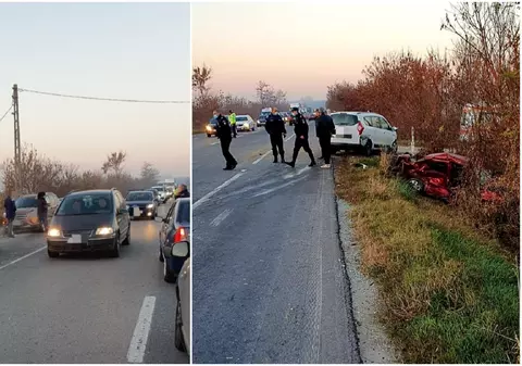 Accident cu șapte maşini pe un drum din Ialomița. Patru persoane au fost rănite
