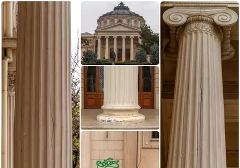 Ateneul Român se degradează: coloanele au început să se crape, iar grafferii își fac de cap pe clădirea-monument