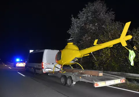 Un român a rămas fără elicopterul pe care-l transporta prin Germania, pe o platformă auto