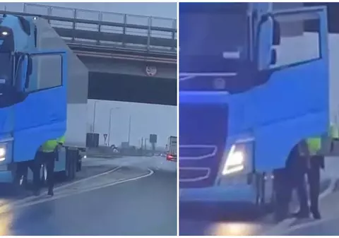 Primele explicații în cazul polițistului care a amenințat cu arma un șofer de TIR: „Șoferul, agresiv prin vorbe și comportament”