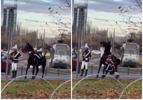 Jandarmul care a căzut de pe cal înaintea paradei de 1 Decembrie, băgat în comisia disciplinară