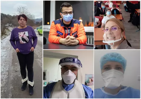 Portretele oamenilor din linia întâi, în aproape doi ani de pandemie. Cei care salvează, cei care schimbă, cei care educă, cei care împărtășesc