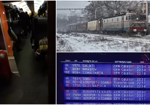 Trenul Galați-București, blocat peste 4 ore în câmp. „Se oprește căldura și afară e temperatură cu minus”