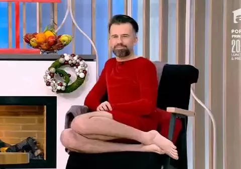 Florin Ristei, în rochie la TV. Motivul pentru care a venit îmbrăcat în femeie la emisiune