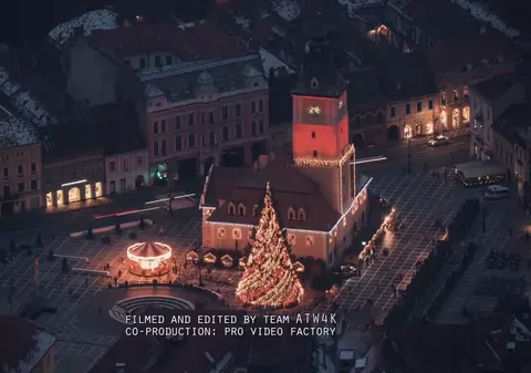 Imagini cu Piața Sfatului din Brașov, împodobită de Crăciun, în clipul unei noi melodii ABBA. Nu e însă clipul oficial