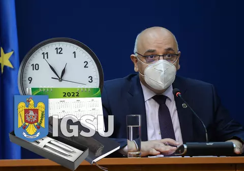 Inspectoratul coordonat de Arafat a dat 120.000 de euro pe cadouri și materiale publicitare - agende și ceasuri de perete personalizate pentru IGSU