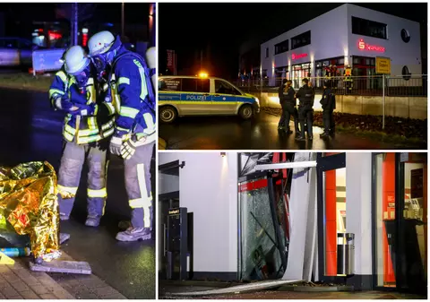 Doi români au aruncat degeaba în aer un bancomat, în Germania, după ce l-au injectat cu gaze