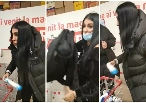 VIDEO | O tânără a furat, împreună cu fratele ei, zeci de șampoane dintr-un supermarket. Cum au motivat gestul lor