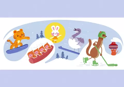 Deschiderea Jocurilor Olimpice de iarnă, celebrată de Google printr-un doodle animat