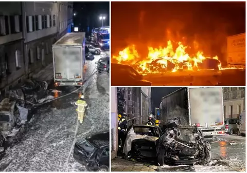 VIDEO | Un șofer de TIR a distrus 34 de mașini, a incendiat o casă și a rănit trei oameni, în centrul unui oraș german: „Parcă a căzut o bombă”