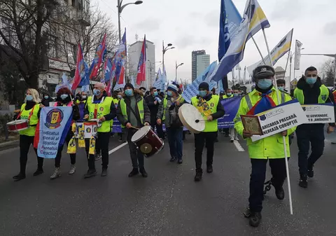 Peste 2.000 de polițiști au protestat în București. Precizările făcute de Jandarmerie