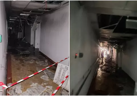 Imagini din Spitalul Judeţean Suceava, după incendiul care a dus la evacuarea a sute de persoane