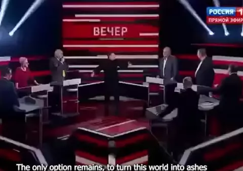 VIDEO | Discurs la televiziunea de stat rusă: „S-ar putea să nu ne oprim la granițele Ucrainei, dacă țările occidentale nu capitulează!”