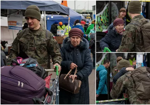 30.000 de oameni, un stadion plin, continuă să vină în fiecare zi în Polonia din Ucraina. Imagini transmise de echipa Libertatea