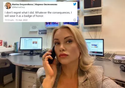 Prima reacție a jurnalistei care a protestat față de război în direct la televiziunea rusă. Unde se află Marina Ovsianikova