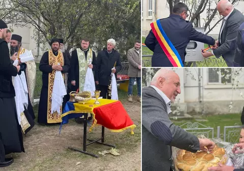 Contor de gaz inaugurat cu sobor de preoți, cu pâine și sare și cu panglică tăiată. Liderul PNL Botoșani: „Astăzi s-a scris #ISTORIE”