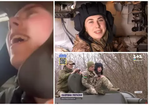 VIDEO| Tatiana e tunar pe un obuzier ucrainean și trage fără frică în blindatele rușilor: „Foc! Foc! Foc!”