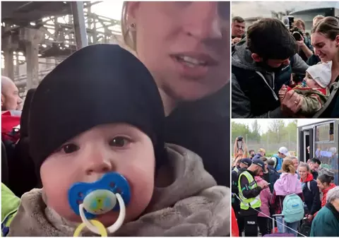 O mamă și bebelușul ei, evacuați după două luni de infern la Azovstal: „Bombele cădeau dimineața, la prânz și seara”