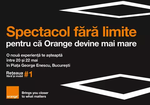 Spectacol fără limite marca Orange România: 3 zile de experiențe inedite în rețeaua #1, în Piața George Enescu din București