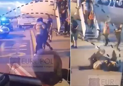VIDEO | Incident violent la Aeroportul Otopeni. Pasager beat, pus la pământ de polițiști