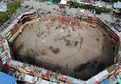 VIDEO | Cel puţin patru morţi, între care și un copil, după ce o tribună s-a prăbușit în timpul unei coride în Columbia