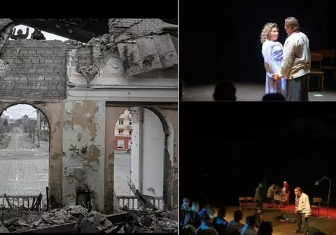 Actorii de la teatrul bombardat din Mariupol au avut prima reprezentație după atacul din martie. „Suntem în viață”