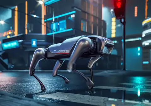 Câinele-robot a ajuns la București. Își recunoaște stăpânul, răspunde la comenzi și se ridică în două picioare