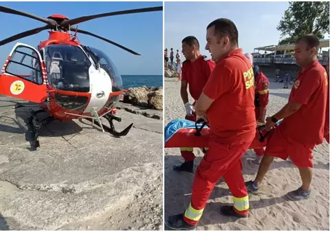 Un tânăr s-a rănit după ce a sărit în mare, la Costinești. A fost preluat de elicopterul SMURD