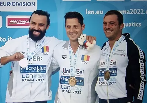 Aur și argint! Constantin Popovici și Cătălin Preda aduc încă două medalii de la Roma, la sărituri în apă de la mare înălțime