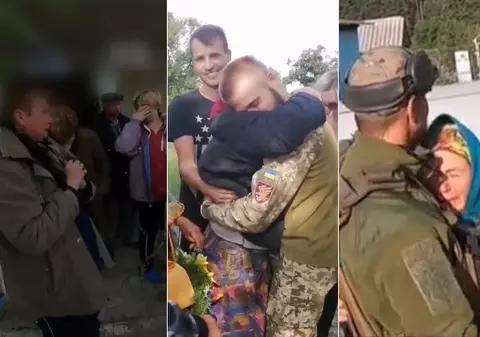 Momente emoționante, filmate în localitățile eliberate de armata ucraineană