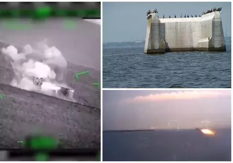 Rușii s-au lăudat că au pulverizat o barjă cu soldați ucraineni, pe Nipru. Era un pilon de pod construit de nemți în Al Doilea Război Mondial