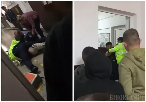 Elevi din Bihor, beți la școală. Unul dintre ei, încătușat de polițiști. Mama reclamă comportamentul agenților, acum cercetați de superiori