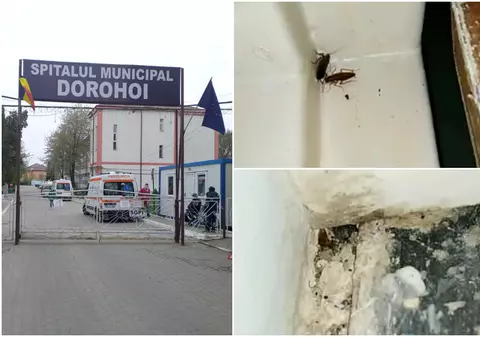 „Prin salon se plimbă gândacii, pereții sunt scorojiți”. Imaginile, filmate de o femeie la spitalul din Dorohoi. Reacția spitalului
