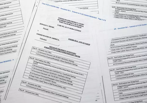 Documentele secrete ridicate de agenții FBI de la reședința privată lui Donald Trump. Lista a fost desecretizată