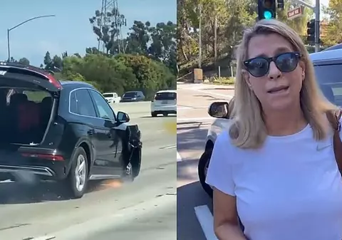 Explicația unei șoferițe, după ce a fost filmată conducând o mașină fără o roată, pe o autostradă din SUA