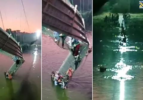 Tragedie în India, unde un pod proaspăt renovat s-a prăbușit. Sunt cel puțin 141 de morți