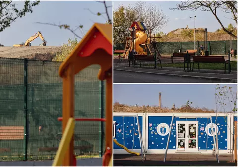 Șantierul de lângă grădiniță. Locuitorii dintr-un oraș de la marginea Bucureștiului spun că nu-și mai duc copiii la ore din cauza prafului: „Nu se poate respira, nu putem deschide geamul”