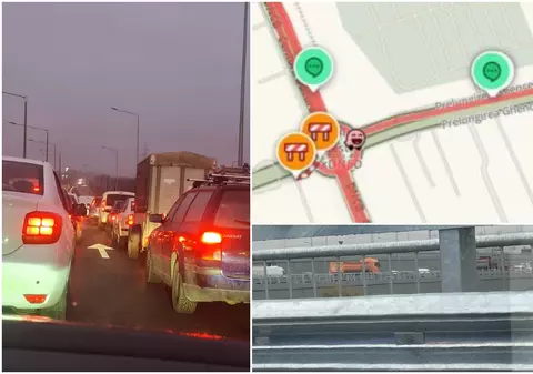 Pasajul Domnești, inaugurat vineri, blocat complet luni dimineață: „2 km, 55 de minute. E clar, mai trebuie încă unul!”