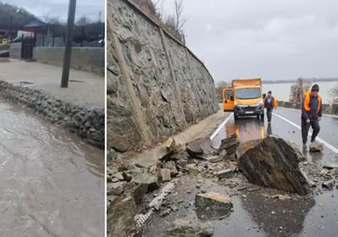 Cădere de pietre pe Clisura Dunării. O localitate din zonă nu are electricitate din cauza inundațiilor și a copacilor căzuți