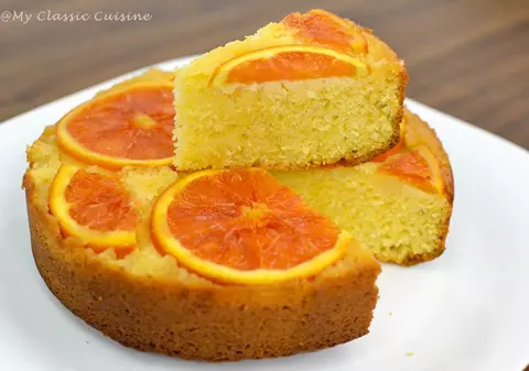 Prăjitură răsturnată cu portocale