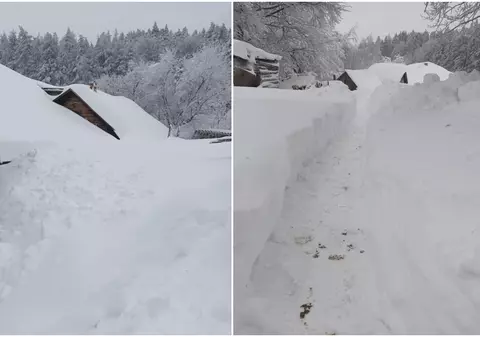Zăpadă cât casa la Bisoca, în Buzău, după codul portocaliu de ninsoare abundentă și viscol
