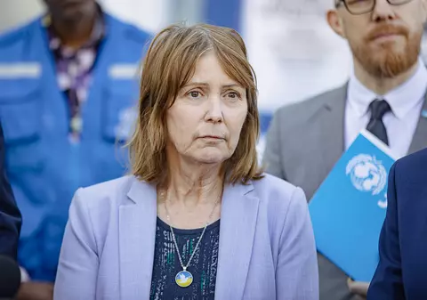 Kathleen Kavalec, ambasadoarea SUA în România, vizită la centrul Romexpo pentru refugiații ucraineni